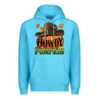 Ocean Blue Howdy pumpkin Premium Hoodie - NancyCooperArtShop