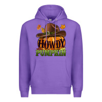 Purple Howdy pumpkin Premium Hoodie - NancyCooperArtShop