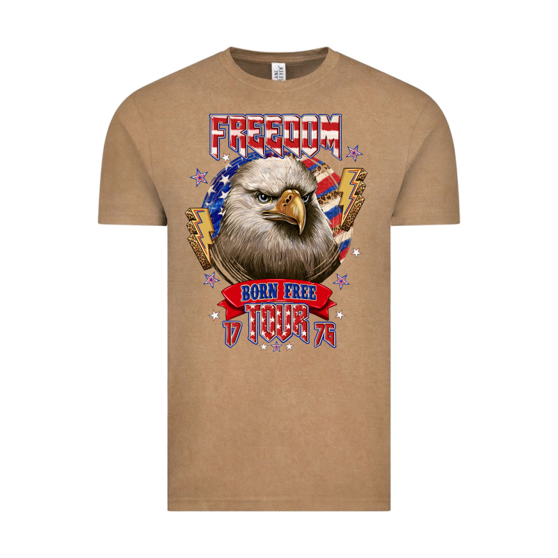 Freedom Born Free Tour 1776 Vintage Tee by NancyCooperArtShop | Teevron