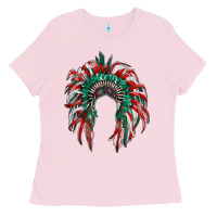 Mexican Flag Indian Headdress Ladies Tee | Teevron