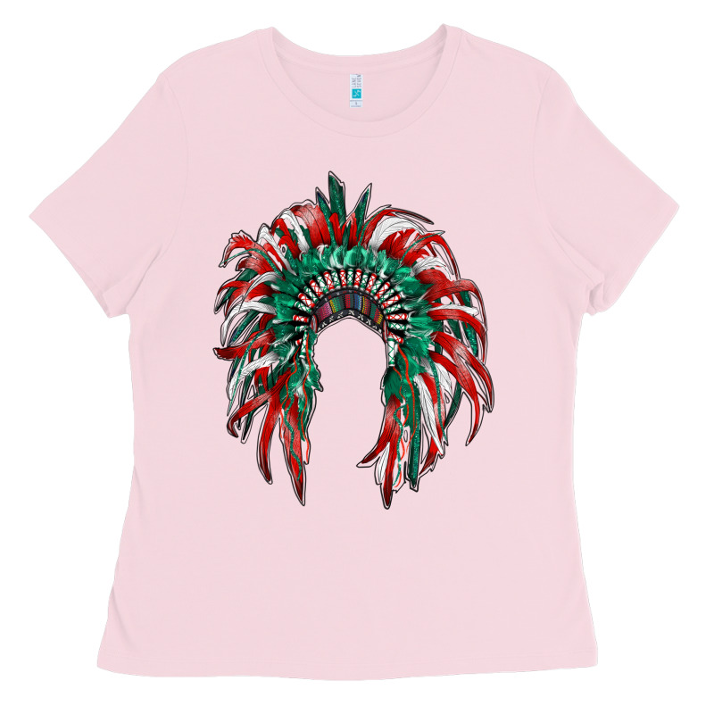 Mexican Flag Indian Headdress Ladies Tee by RanaPortraitStore | Teevron