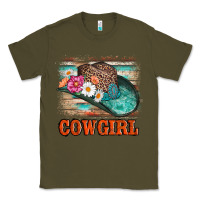 Army Green cowgirl hat flowers leopard and  leather Classic Tee - AdoDesignShop