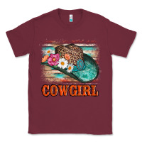 Burgundy cowgirl hat flowers leopard and  leather Classic Tee - AdoDesignShop