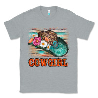 Heather Grey cowgirl hat flowers leopard and  leather Classic Tee - AdoDesignShop