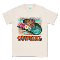 Natural cowgirl hat flowers leopard and  leather Classic Tee - AdoDesignShop