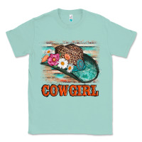 Seafoam cowgirl hat flowers leopard and  leather Classic Tee - AdoDesignShop