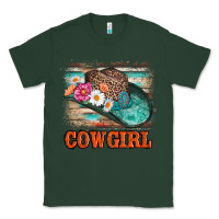 Sports Green cowgirl hat flowers leopard and  leather Classic Tee - AdoDesignShop