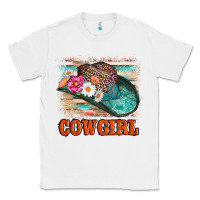 White cowgirl hat flowers leopard and  leather Classic Tee - AdoDesignShop
