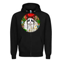 Black christmas ragdoll  cat Zipper Hoodie - LillyAllenDesigns