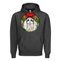 Charcoal Heather christmas ragdoll  cat Zipper Hoodie - LillyAllenDesigns