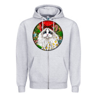 Heather Grey christmas ragdoll  cat Zipper Hoodie - LillyAllenDesigns