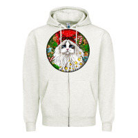 Oatmeal Heather christmas ragdoll  cat Zipper Hoodie - LillyAllenDesigns