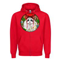 Red christmas ragdoll  cat Zipper Hoodie - LillyAllenDesigns