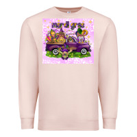 Pale Pink Mardi Gras with gnomes Premium Sweatshirt - NancyCooperArtShop