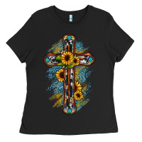 Black cross Ladies Tee - JahusDesignShop