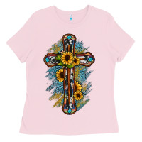 Bubblegum Pink cross Ladies Tee - JahusDesignShop