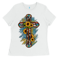 White cross Ladies Tee - JahusDesignShop