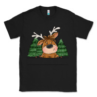 Black Personalized Christmas deer Classic Tee - MaliasSmallBusiness