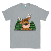 Heather Grey Personalized Christmas deer Classic Tee - MaliasSmallBusiness
