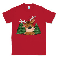 Red Personalized Christmas deer Classic Tee - MaliasSmallBusiness