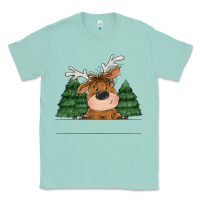 Seafoam Personalized Christmas deer Classic Tee - MaliasSmallBusiness
