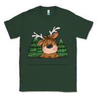 Sports Green Personalized Christmas deer Classic Tee - MaliasSmallBusiness