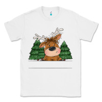 White Personalized Christmas deer Classic Tee - MaliasSmallBusiness