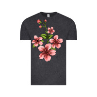 Vintage Black pink flowers hibiscus Vintage Tee - Jasminsmagicworld