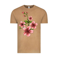 Vintage Camel pink flowers hibiscus Vintage Tee - Jasminsmagicworld