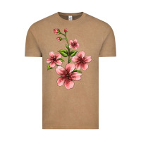 Vintage Coffee pink flowers hibiscus Vintage Tee - Jasminsmagicworld