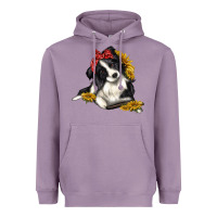 Lavender border collie with bandanna Heavyweight Hoodie - texasbilliewilder