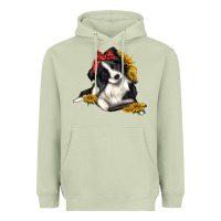 Matcha border collie with bandanna Heavyweight Hoodie - texasbilliewilder