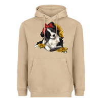 Mushroom border collie with bandanna Heavyweight Hoodie - texasbilliewilder