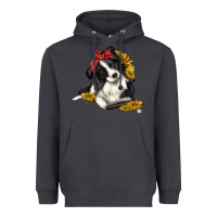 Smoke border collie with bandanna Heavyweight Hoodie - texasbilliewilder