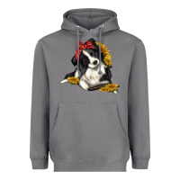 Storm border collie with bandanna Heavyweight Hoodie - texasbilliewilder