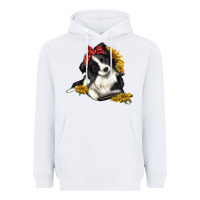 White border collie with bandanna Heavyweight Hoodie - texasbilliewilder