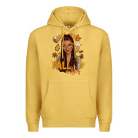 Antique Gold Fall vibes afro woman Premium Hoodie - NancyCooperArtShop