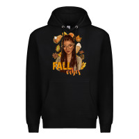 Black Fall vibes afro woman Premium Hoodie - NancyCooperArtShop