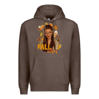 Coffee Fall vibes afro woman Premium Hoodie - NancyCooperArtShop