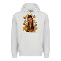 Dove Grey Fall vibes afro woman Premium Hoodie - NancyCooperArtShop