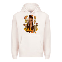 Pale Pink Fall vibes afro woman Premium Hoodie - NancyCooperArtShop