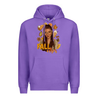 Purple Fall vibes afro woman Premium Hoodie - NancyCooperArtShop
