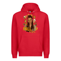 Red Fall vibes afro woman Premium Hoodie - NancyCooperArtShop