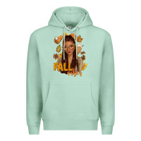 Seafoam Fall vibes afro woman Premium Hoodie - NancyCooperArtShop