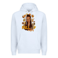 White Fall vibes afro woman Premium Hoodie - NancyCooperArtShop