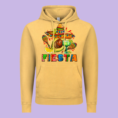 Fıesta With Avocado And Sombrero Vintage Hoodie Designed By Adodesignshop
