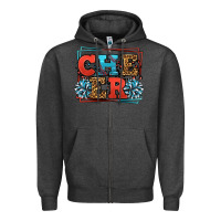 Charcoal Heather Cheer Baseball stitchs Zipper Hoodie - LillyAllenDesigns