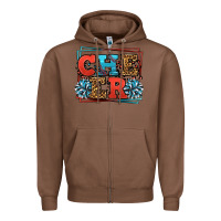 Chestnut Cheer Baseball stitchs Zipper Hoodie - LillyAllenDesigns