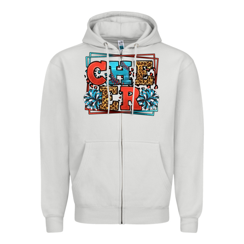 Cheer Baseball Stitchs Zipper Hoodie by LillyAllenDesigns | Teevron