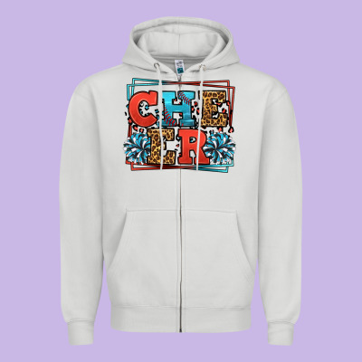 Cheer Baseball Stitchs Zipper Hoodie Designed By Lillyallendesigns